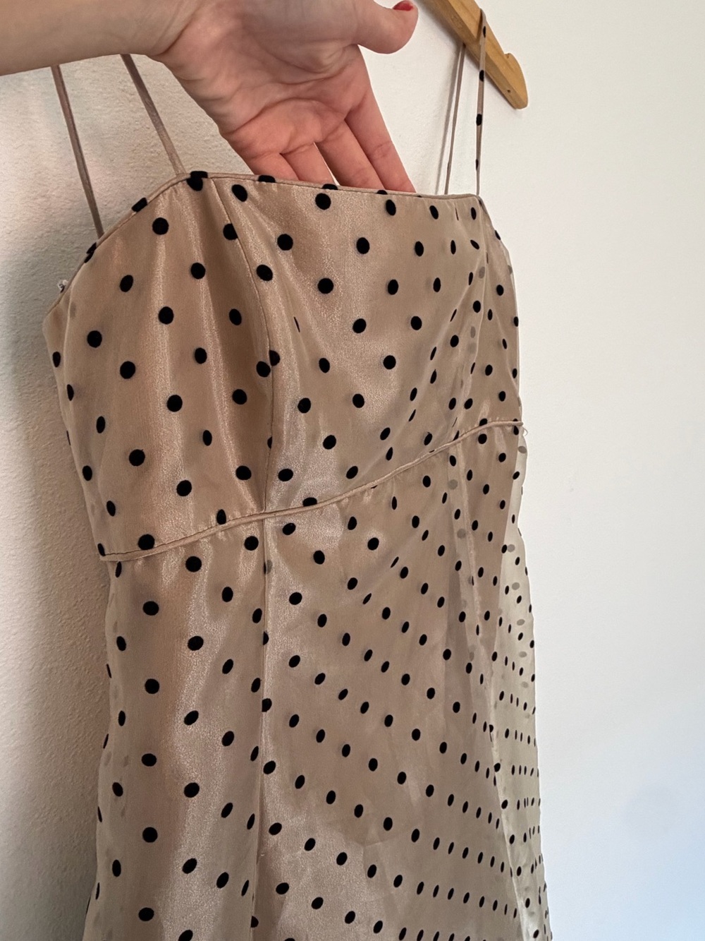Polka Dot Vintage 90s Blondie Nites Maxi Dress medium Open Back Prom Formal - Picture 4 of 9